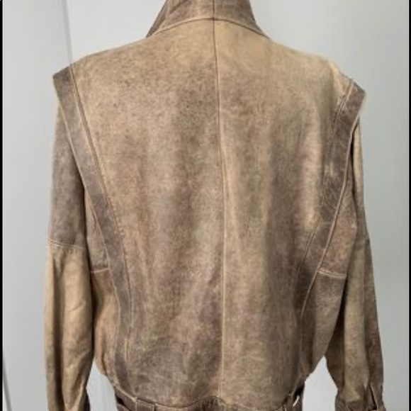 Vintage Italian Distressed Leather Jacket - Picture 2 of 4